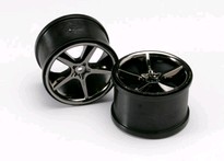 [ TRX-5372A ] Traxxas Wheels, Gemini 3.8" (black chrome) (2) 