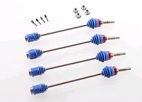 [ TRX-5451R ] Traxxas Driveshafts, Revo/Maxx (steel constant-velocity)(assembled w/inner & outer dust boots) (for models w/sealed pivot ball suspension & 3.8'' wheels)(4) -TRX5451R
