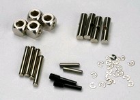 [ TRX-5452 ] Traxxas U-joints, driveshaft (carrier (4)/ 4.5mm cross pin (4)/ 3mm cross pin (4)/ e-clips (20)) (metal parts for 2 driveshafts) -TRX5452 