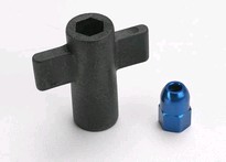 [ TRX-5526 ] Traxxas Antenna crimp nut, aluminum (blue-anodized)/ antenna nut tools 