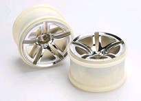 [ TRX-5572 ] Traxxas Wheels, Jato Twin-Spoke 2.8" (chrome) (nitro rear/ electric front) (2) -TRX5572 