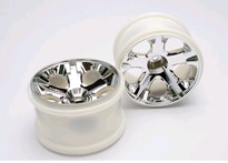 [ TRX-5576 ] Traxxas Wheels, All-Star 2.8" (chrome) (nitro rear/ electric front) (2) -TRX5576 r