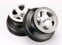 [ TRX-5874 ] Traxxas Wheels, SCT satin chrome, beadlock style, dual profile (2.2" outer, 3.0" inner) (front) 