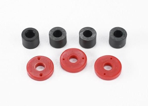 [ TRX-7067 ] Traxxas Piston, damper (2x0.5mm hole, red) (4)/ travel limiters (4) 