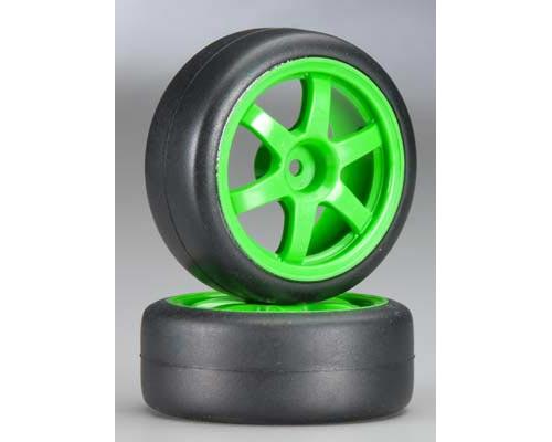 [ TRX-7375A ] Traxxas TIRES + WHEELS GREEN SLICK-TRX7375A