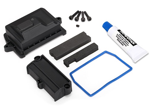 [ TRX-7724 ] Traxxas Box, receiver (sealed)/ wire cover/ foam pads/ silicone grea 