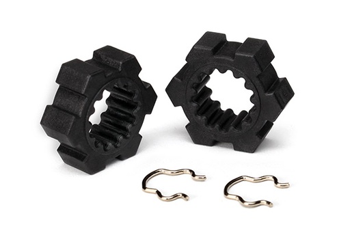 [ TRX-7756 ] Traxxas Wheel hubs, hex (2)/ hex clips (2)