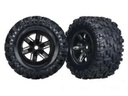 [ TRX-7772 ] Traxxas Tires & wheels, assembled, glued (X-Maxx black wheels, Maxx 