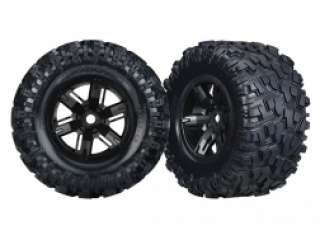 [ TRX-7772 ] Traxxas Tires & wheels, assembled, glued (X-Maxx black wheels, Maxx 