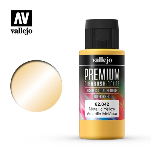 [ VAL62042 ] Vallejo premium airbrush color Metallic Yellow 60ml