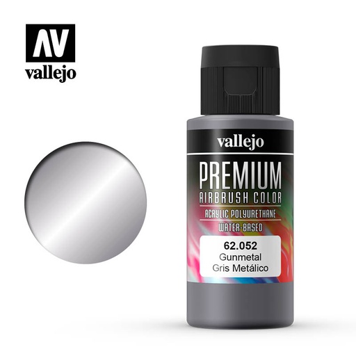 [ VAL62052 ] Vallejo Premium airbrush color Gunmetal 60ml