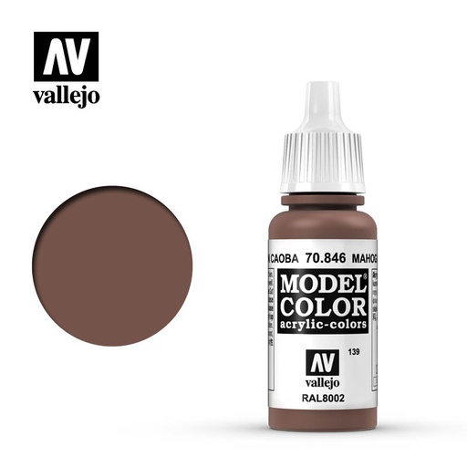 [ VAL70846 ] Vallejo Model Color Mahogany Brown 17ml