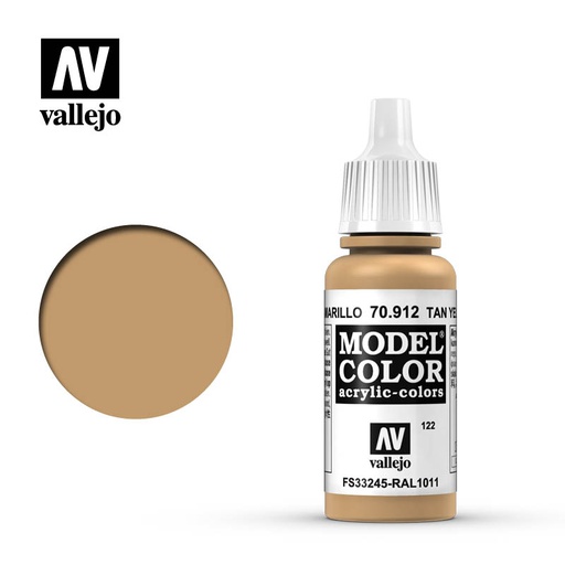 [ VAL70912 ] Vallejo Model Color Tan Yellow 17ml  nml