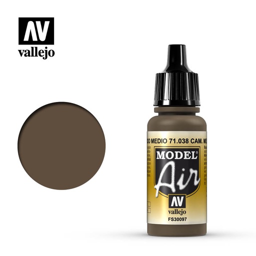 [ VAL71038 ] Vallejo Model Air Camouflage Medium Brown 17ml