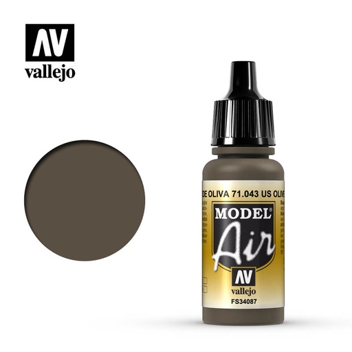 [ VAL71043 ] Vallejo Model Air US Olive Drab 17ml