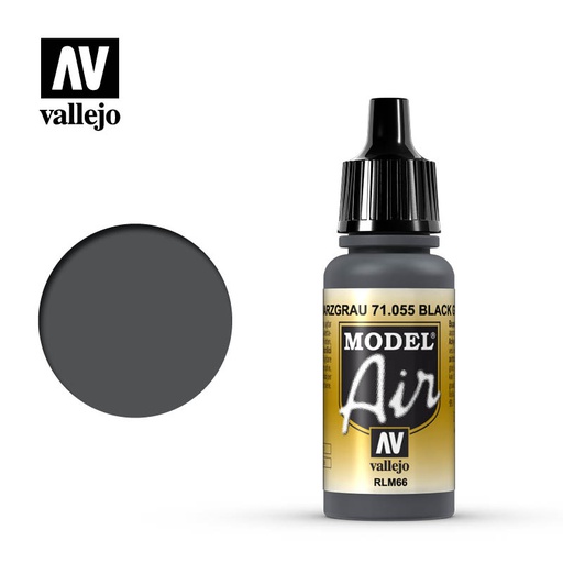 [ VAL71055 ] Vallejo Model Air Black Gray RLM66 17ml