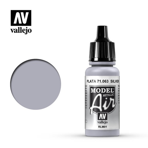[ VAL71063 ] Vallejo Model Air Silver RLM01 17ml