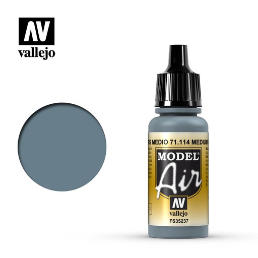[ VAL71114 ] Vallejo Model Air Medium Gray 17ml