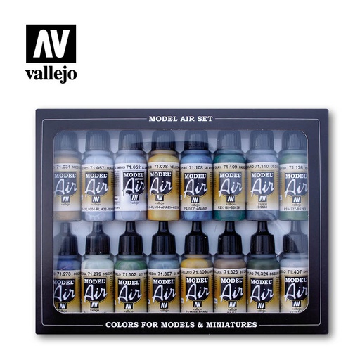 [ VAL71189 ] Vallejo Model Air Set:WWII British RAF & FAA (16 X 17ml)