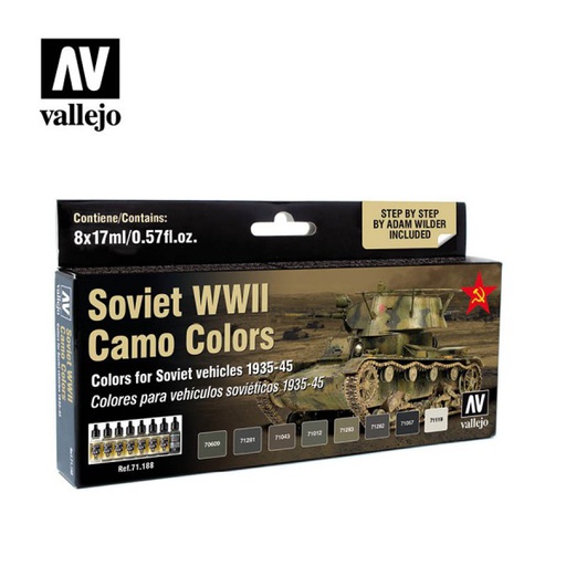 [ VAL71188 ] Vallejo Soviet WWII Camo Colors (8) by Adam Wilder