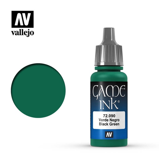 [ VAL72090 ] Vallejo Game Color Black Green Ink 17ml