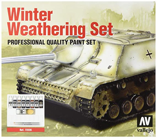 [ VAL72220 ] Vallejo Winter Weathering (9) + 2 Brushes
