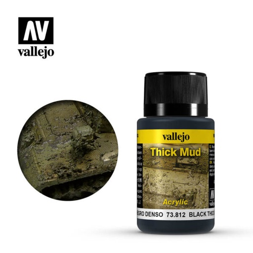 [ VAL73812 ] Vallejo Weathering Effects Black Thick Mud