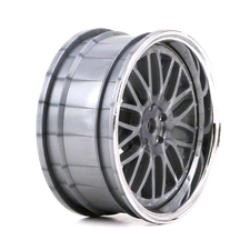 [ VTR43014 ]  VaterraWheel FR Deep Mesh 54x26mm Chrome & Black (2) 