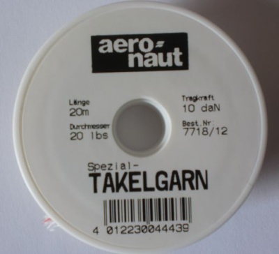 [ AE7718-12 ] Aeronaut takelgaren 0.5 mm  10kg  20 meter   rood/wit