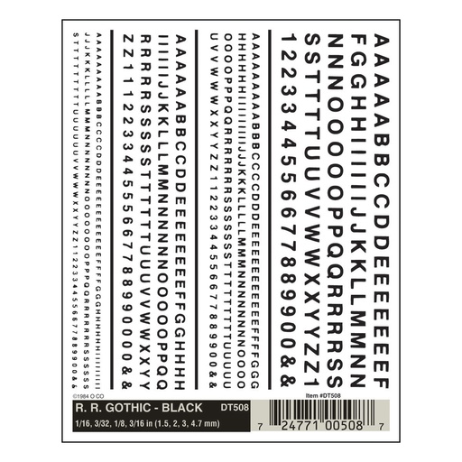 [ WOODLANDDT-508 ] Woodland Dry Transfer Decals gothic black