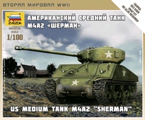 [ ZVE6263 ] Zvezda US MEDIUM TANK M4A2  SHERMAN   1/100 