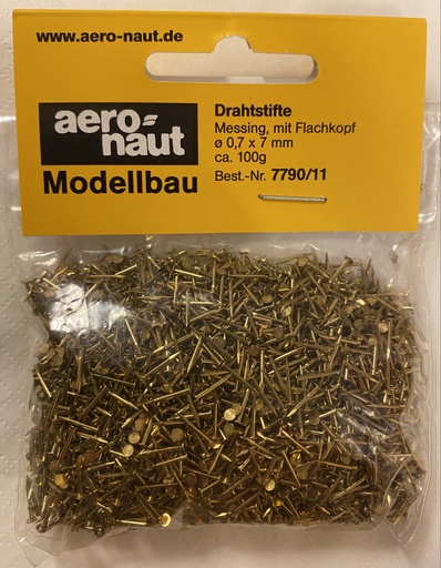 [ AE7790-11 ] Aeronaut nagels messing  0.7X7mm