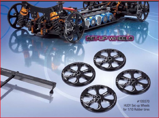 [ HUDY109370 ] ALU SET UP WHEEL FOR 1/10 RUBBER TIRES 