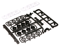 [ INC24914BLACK ] Realistic Folding Light Bar w/6 Plastic LED Light Housing for 1/10 Size Off-Road 