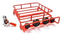 [ INC25607RED ] Realistic 1/10 Scale Metal Luggage Tray 144x116mm with 4 LED Spot Light Set 