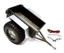 [ INC25748GUN ] Realistic Complete 1/10 Size Utility Box Trailer for Scale Crawler Truck 