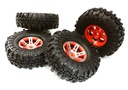 [ INC27409RED ] Integy Machined Alloy 6 Spoke Off-Road 1.9 Size Wheel & Tire (4) (O.D.=110mm)