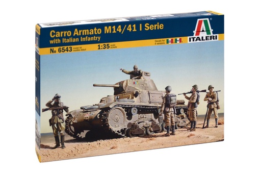 [ ITA-6543S ] Italeri CARRO ARMATO M14/41 i SERIE   WITH ITALIAN INFANTRY 