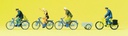 [ PRE10507 ] Preiser fietsers en trailer 1/87