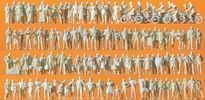 [ PRE16337 ] Preiser passengers and passers-by 120 unpainted figures 
