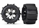 [ TRX-4175 ] Traxxas paddle Tires & wheels glued 2.8 black chrome 