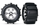 [ TRX-5672 ] Traxxas Paddle tires & wheels glued chrome