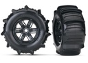 [ TRX-7773 ] Traxxas Paddle tires & wheels glued black