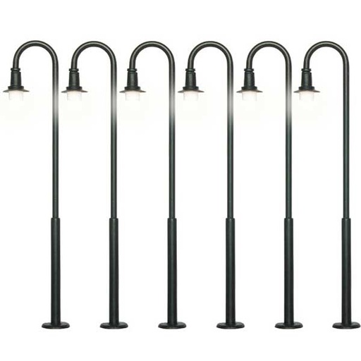 [ VIE-61406 ] Viessmann gebogen straatlantaarns HO LED warm wit