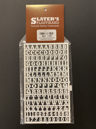 [ SL-1107 ] Slater's Plastikard 7mm lettering and numbers