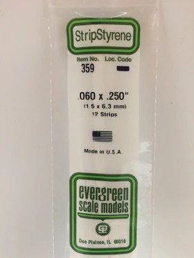 [ EG359 ] Evergreen styrene strip 1,5 x  6,3 mm (12s.)