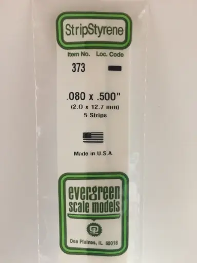 [ EG373 ] Evergreen styrene strip 2,0x12,7x610mm (5pcs.)