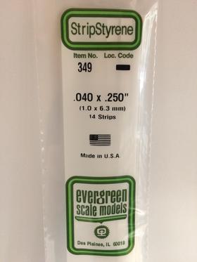 [ EG349 ] Evergreen styrene strip 1.0x6,3x610 mm (14st.)