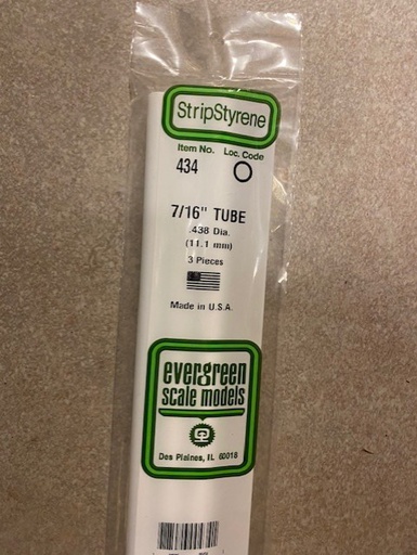 [ EG434 ] Evergreen styrene Buis 11,1x610mm (3p.)