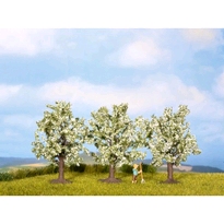 [ NO25111 ] Noch Obstbäume, weiß blühend, 3 Stück, 8 cm hoch 
